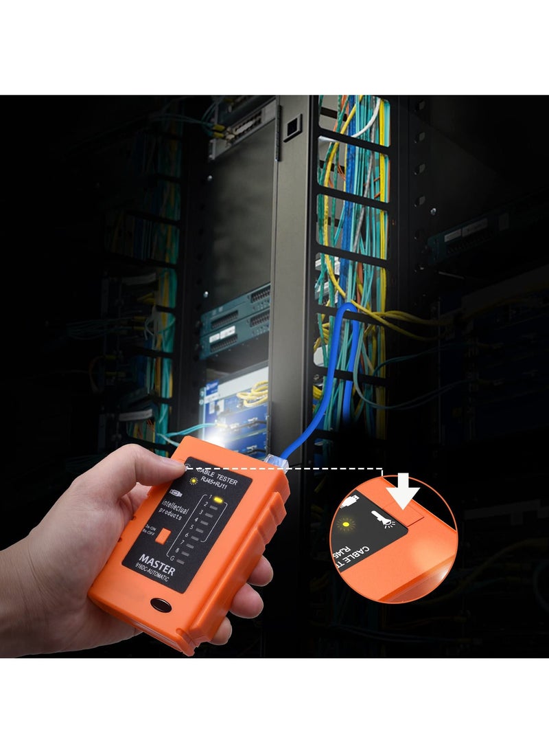 Network Cable Tester, Ethernet Cable Test Tool, Lan RJ45 RJ11 Cable Tester, cat5 cat5e cat6a, Powered via USB