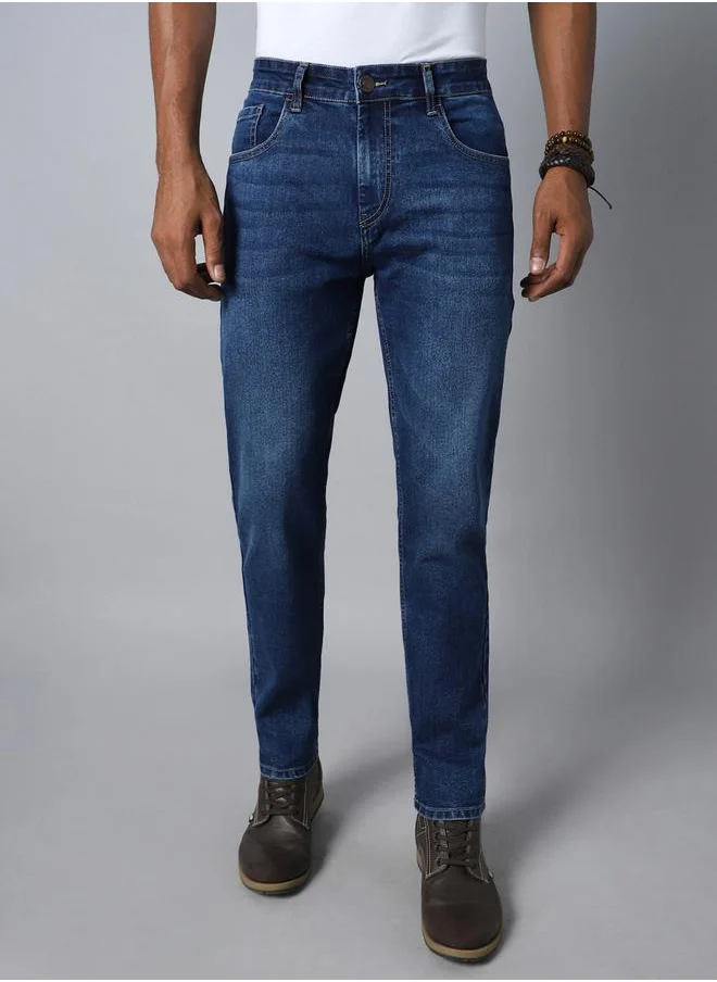 هاي ستار Mid Rise Whiskered Regular Fit Jeans by Styli