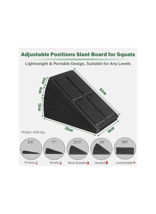 Slant Board, 3Pcs Calf Stretcher For Squat Wedge And Physical Therapy Equipment, Adjustable Foam Slant Board Wedge Great For Exercises, Squats And Calf Stretching