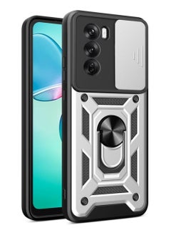 Generic Shield Full Protection Case With Metal Ring &Slide Camera Cover For Oppo Reno 12 case 