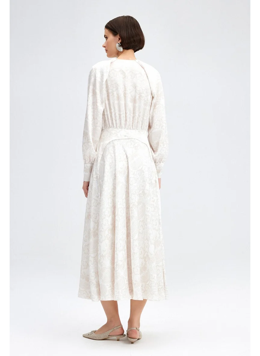 تاتشي Shoulder Detail Patterned Dress