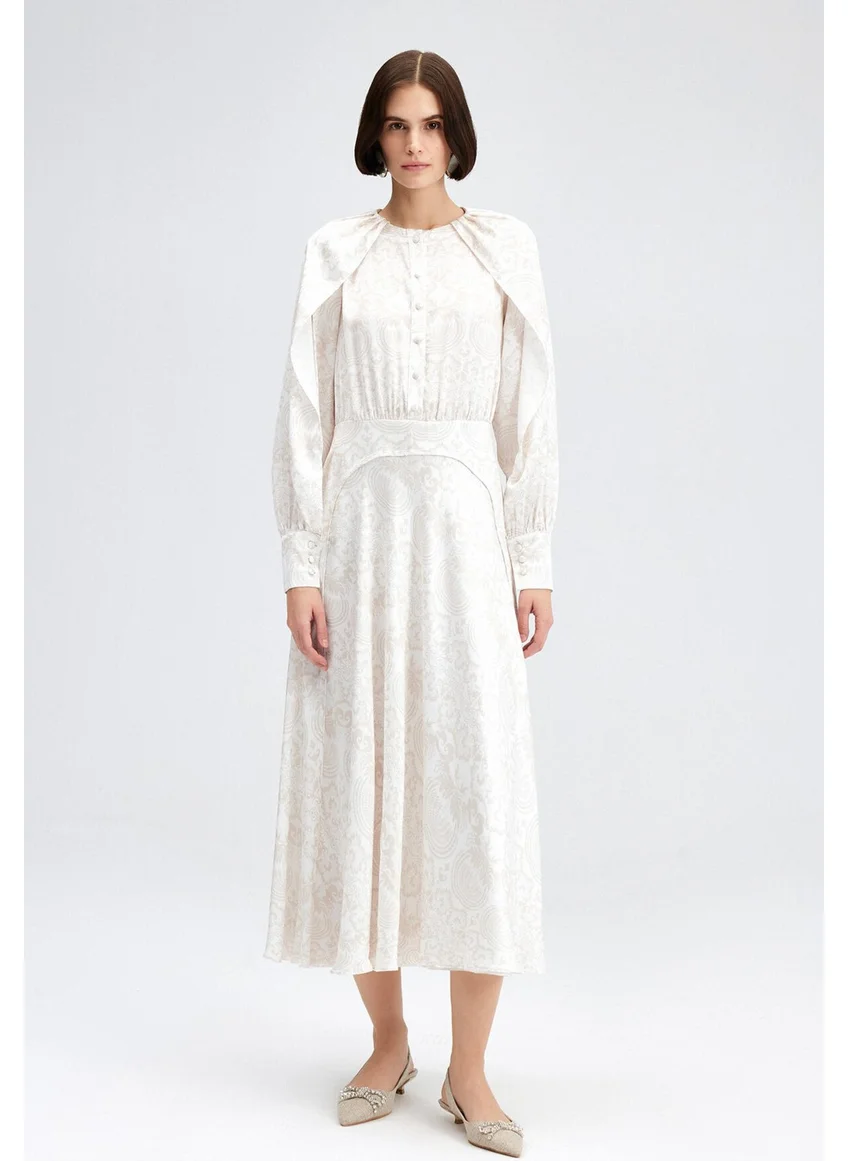 تاتشي Shoulder Detail Patterned Dress