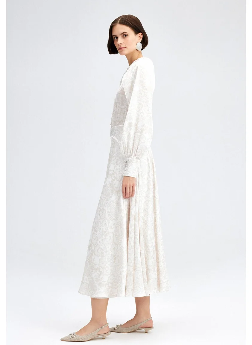تاتشي Shoulder Detail Patterned Dress