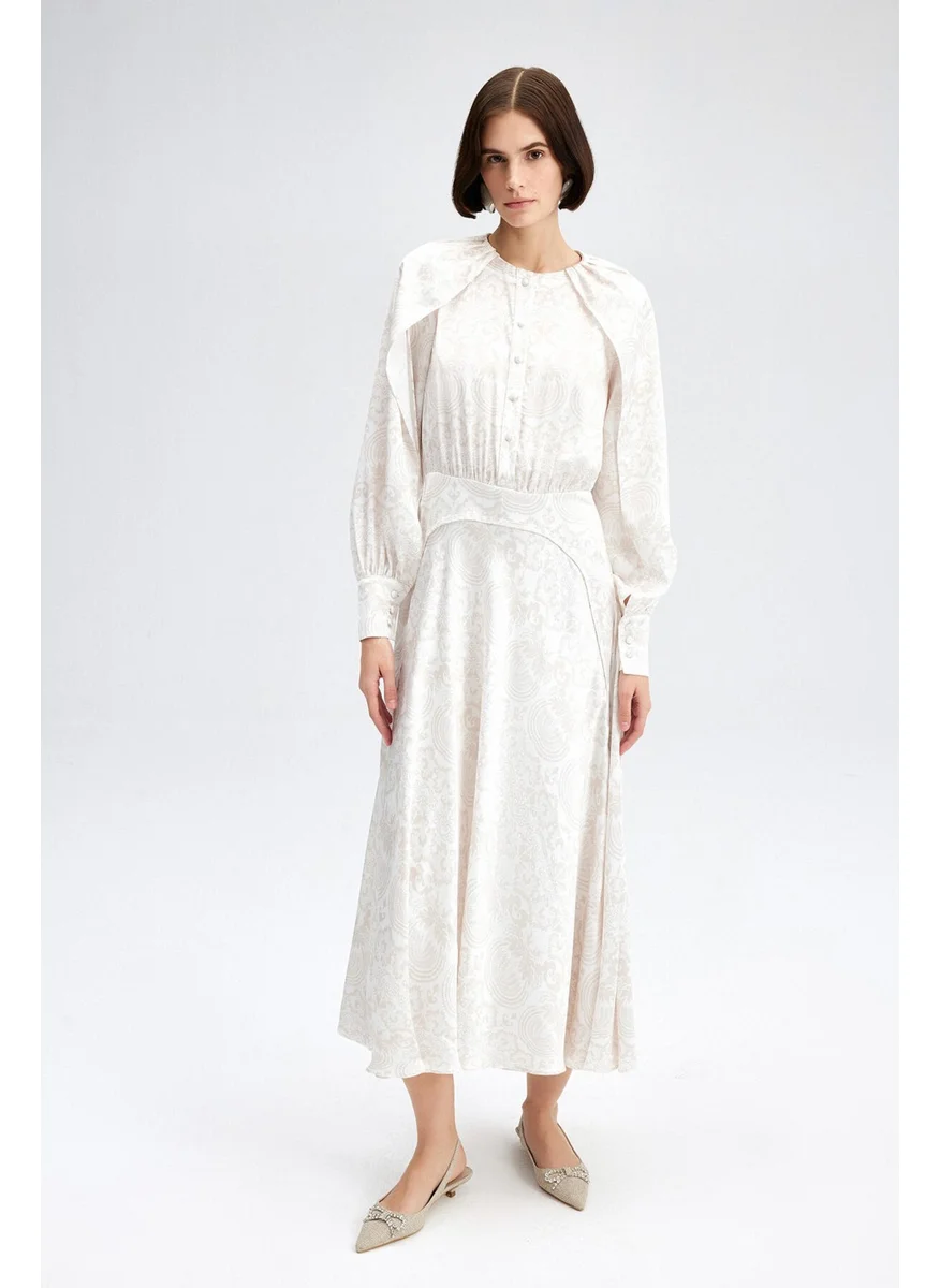 تاتشي Shoulder Detail Patterned Dress