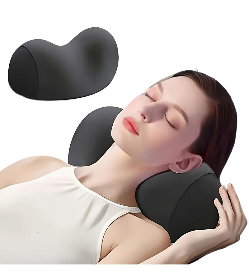 Black Neck Pillow Soft Supportive Rebound Cervical Contour Sleeping Pillow Care Hand Washable - Image 2