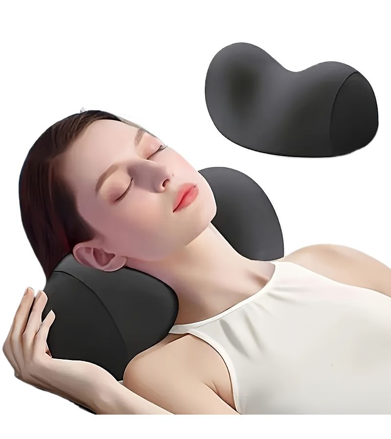 Black Neck Pillow Soft Supportive Rebound Cervical Contour Sleeping Pillow Care Hand Washable - Image 4