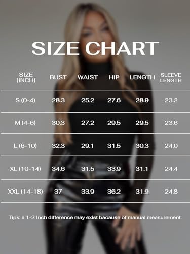 REORIA Women’s Fall Sexy Mock Turtle Neck Long Sleeve Sheer Mesh Slim Fit Ruched Trendy Going Out Leotard Bodysuits Tops Black Medium - Image 5