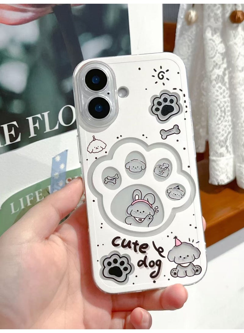 Cute claw transparent full coverage phone case (dog, iphone16) - Image 1