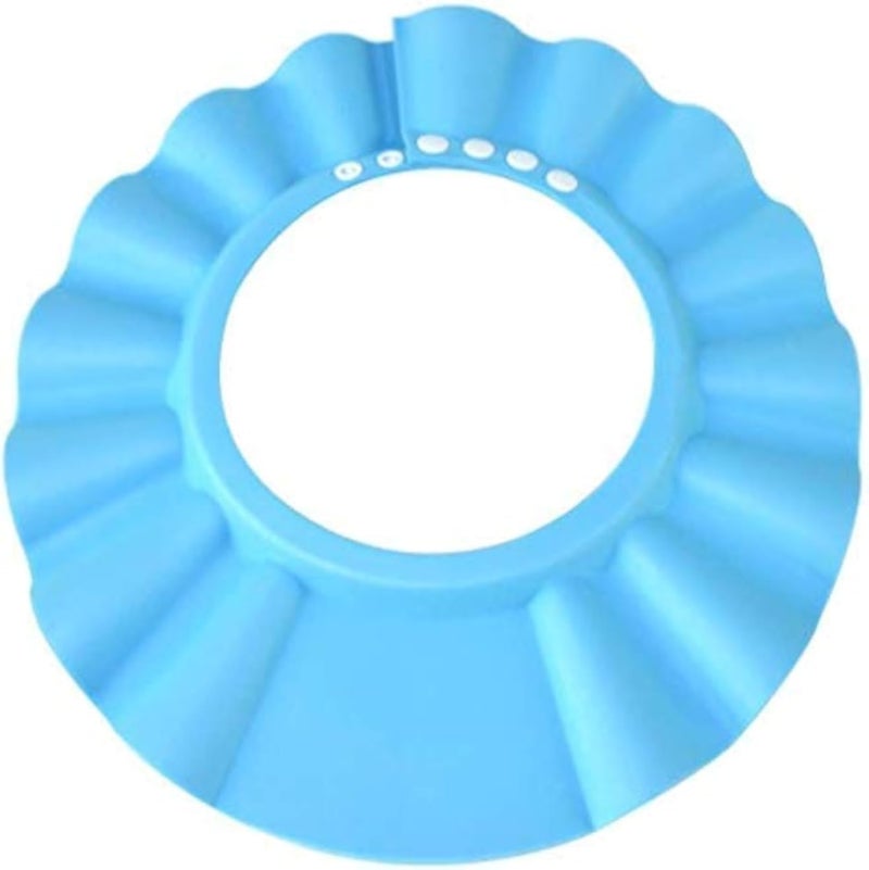 Safe Shampoo Shower Bathing Protection Bath Cap Soft Adjustable Visor Hat for Toddler, Baby, Kids, Children - BLUE