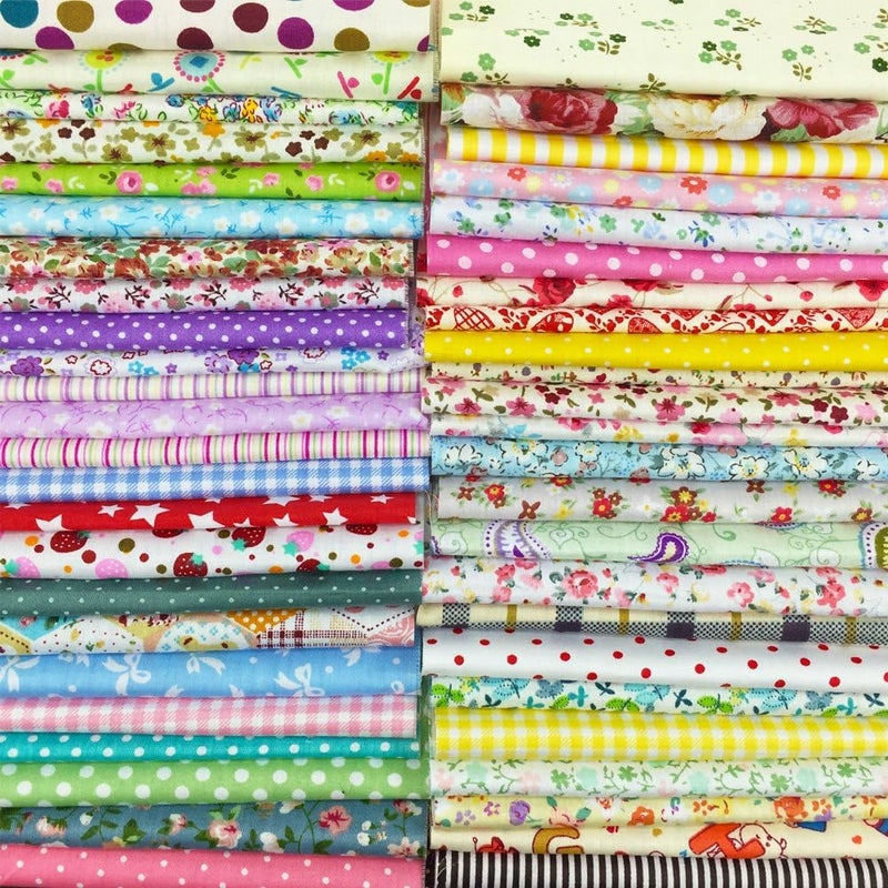 flic-flac 200pcs 4 x 4 inches (10cmx10cm) Cotton Craft Fabric Bundle Squares Patchwork Lint DIY Sewing Scrapbooking Quilting Dot Pattern Artcraft - Image 1