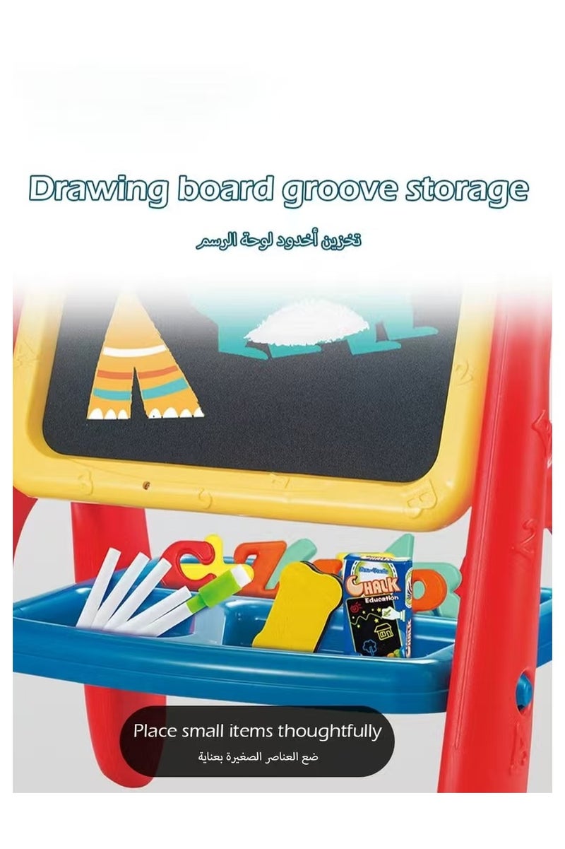 KIIUMI Carton Kids Art Easel,Available on Both Sides,Clean and Dust-Free,Standing Magnetic Drawing Board - Image 2