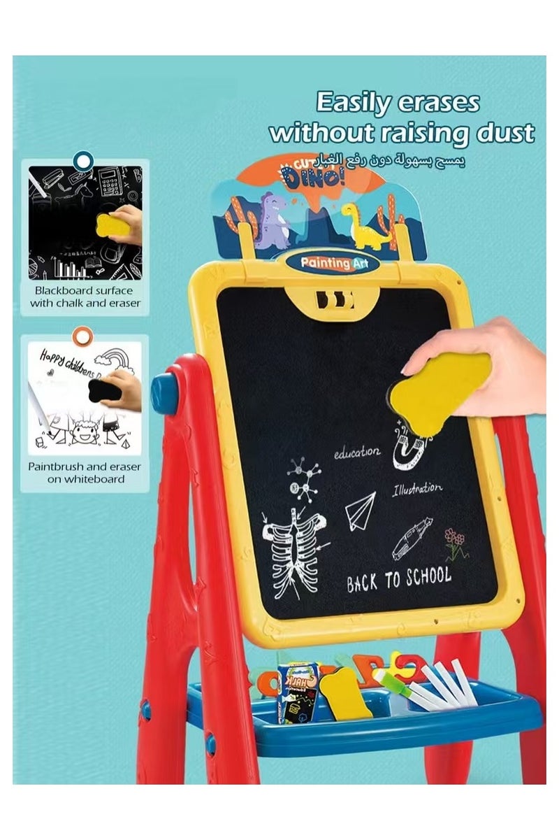 KIIUMI Carton Kids Art Easel,Available on Both Sides,Clean and Dust-Free,Standing Magnetic Drawing Board - Image 4