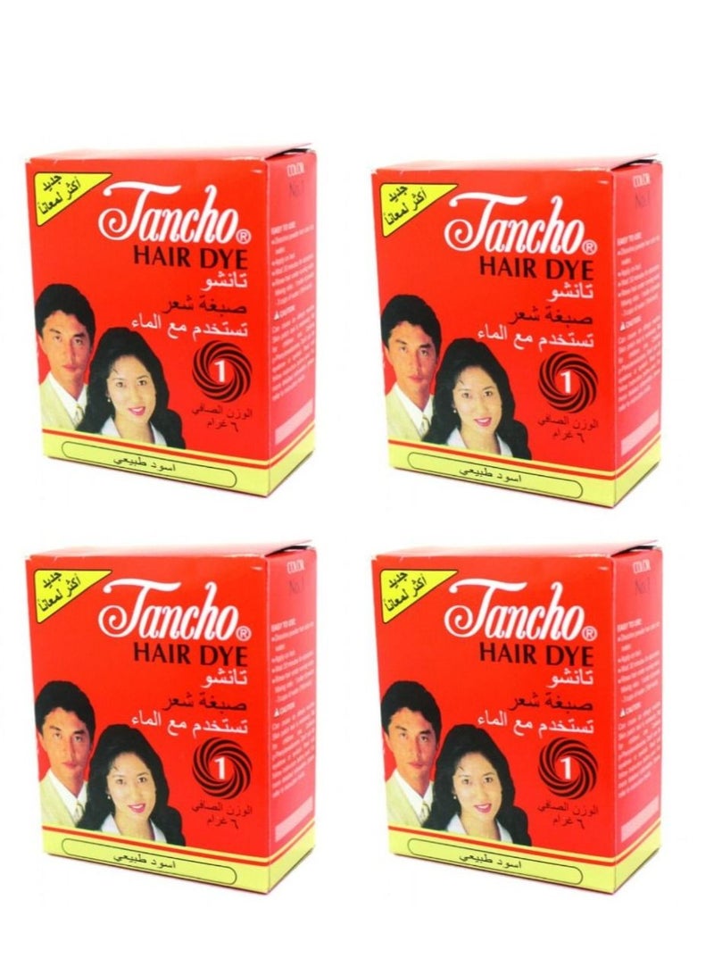 تانشو صبغة شعر، اسود - 6 غم -4 قطعه