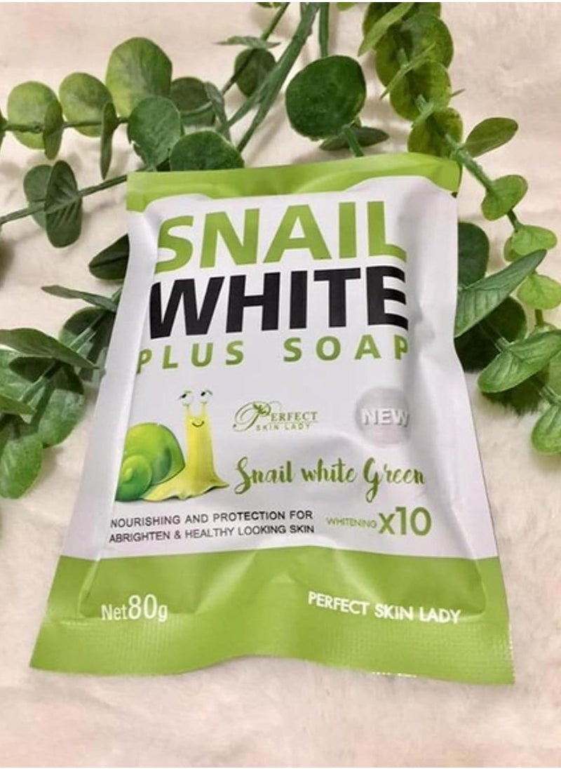 Snail White Snail White Plus Soap, Unleash the Power of 10X Whitening, Nourishment, and Protection for Bright and Healthy-Looking Skin, 80gm.  - Image 2
