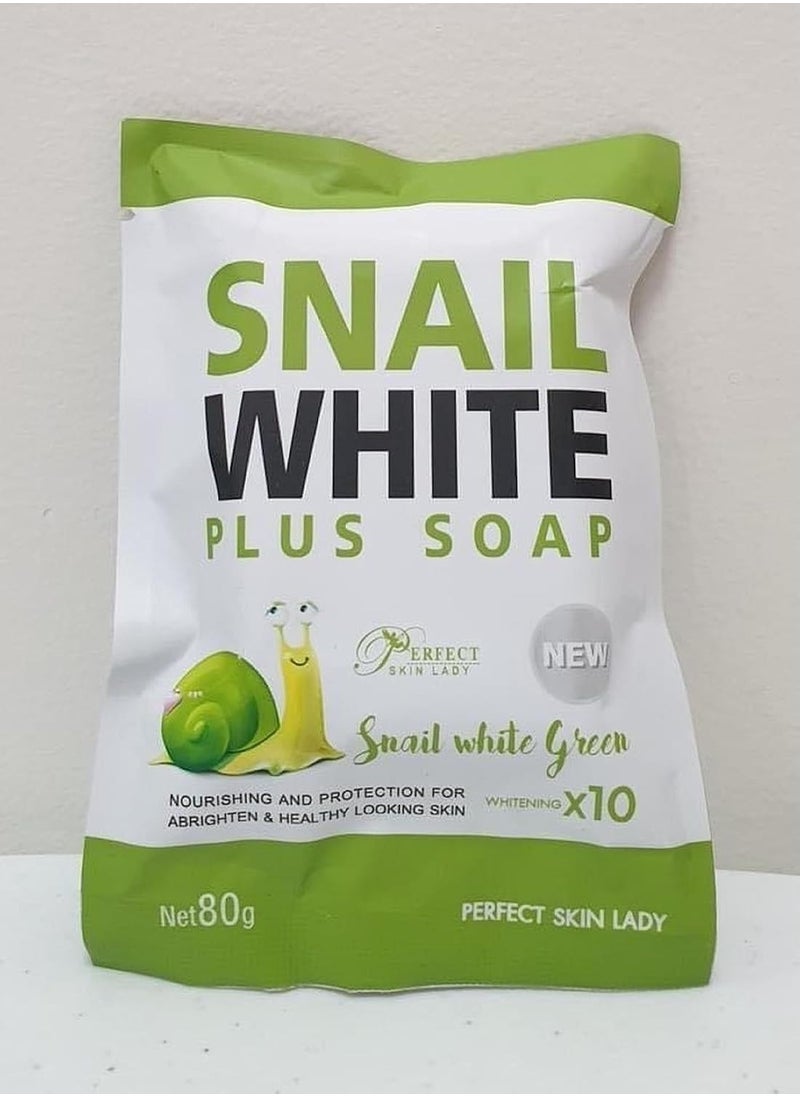 Snail White Snail White Plus Soap, Unleash the Power of 10X Whitening, Nourishment, and Protection for Bright and Healthy-Looking Skin, 80gm.  - Image 1