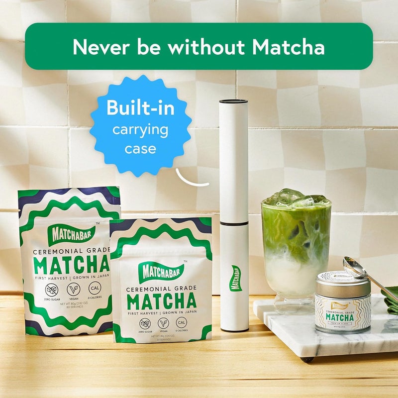 MATCHABAR Electric Milk Frother Hand Blender - Stainless Steel Electric Matcha Whisk, Handheld Drink Mixer for Coffee, Greens & Protein - Easy to Clean USB Rechargeable High-Speed Immersion Blender - Image 2