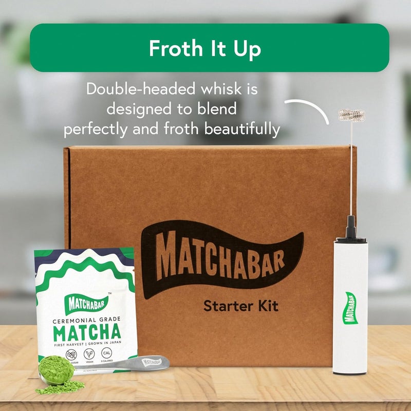 MATCHABAR Electric Milk Frother Hand Blender - Stainless Steel Electric Matcha Whisk, Handheld Drink Mixer for Coffee, Greens & Protein - Easy to Clean USB Rechargeable High-Speed Immersion Blender - Image 3