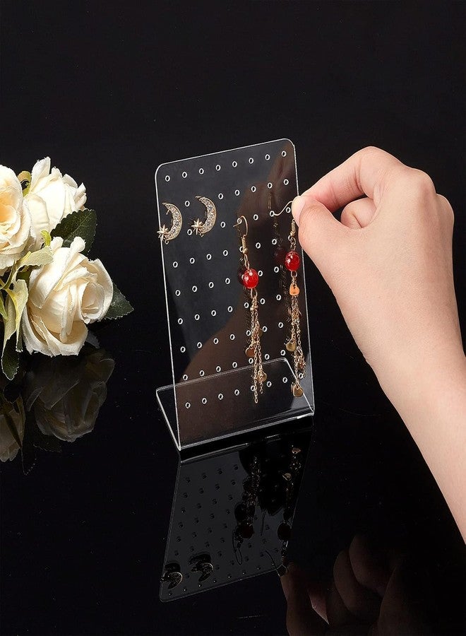 UPEQ Earrings Holder 50 Holes Acrylic Jewelry Display Rack Stud Earring Organizer for Woman Jewelry Dangling Slant Back Display Props Show Retail Store Marketing - Image 5