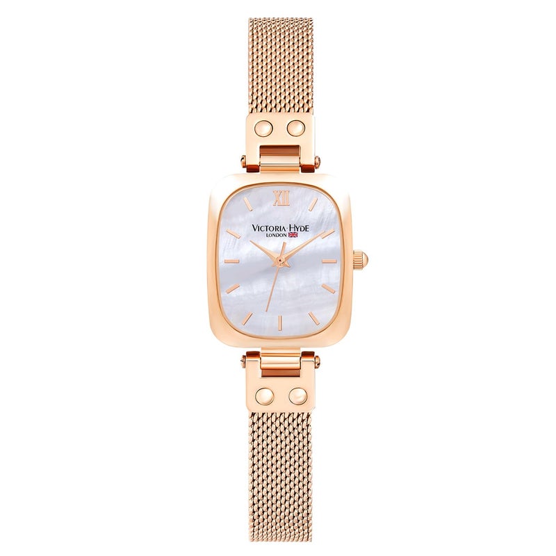 VICTORIA HYDE Dainty Womens Wrist Watch Rectangle Watches for Women Womens Watch with Stainless Steel Bracelet or Leather Band Gold - Image 2
