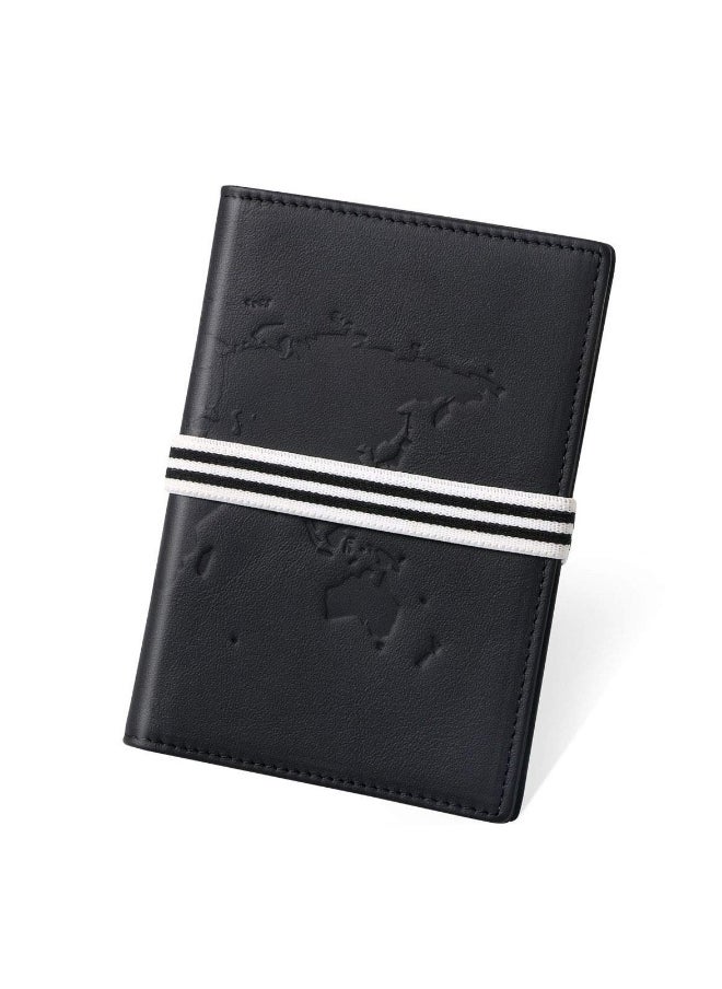 Generic Passport Covers, Genuine Leather Passport Wallets, RFID Blocking Case Cover, Passport and Card Holders for Men&Women Travel Accessory, Credit Card, Ticket, Cashes (Black)  - Image 1