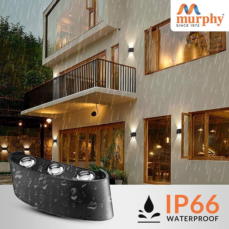 Murphy 6-Watt Sixer U-Shape Up Down Outdoor LED Wall Light with Aluminium IP65 Grade Waterproof Body (Multi Color, Pack of 2) - Image 5