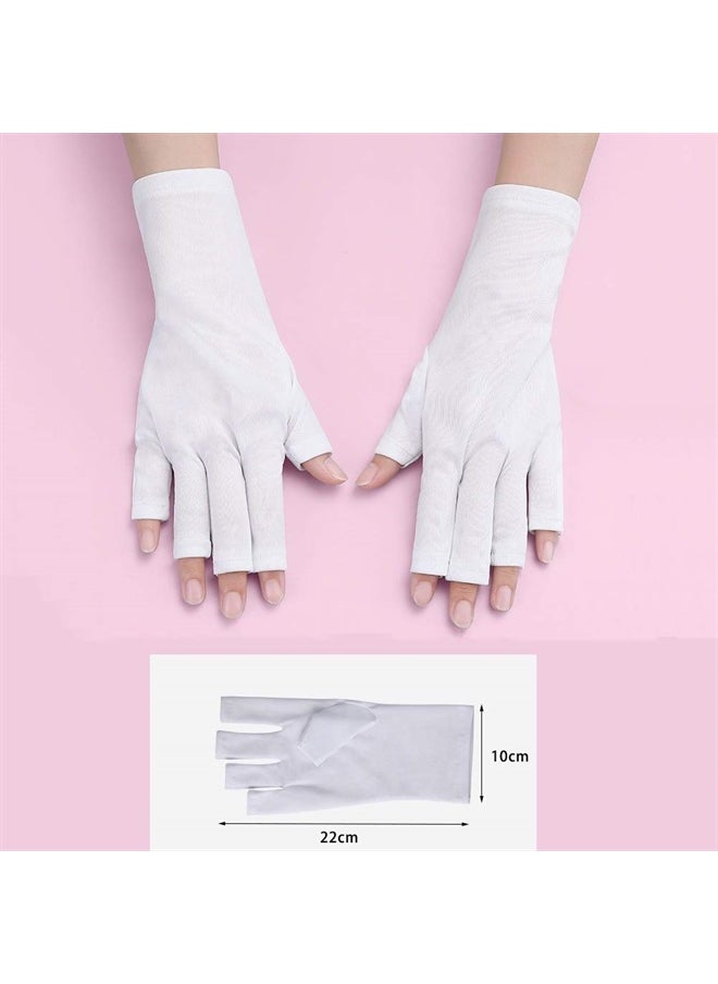 2 Pair UV Shield Gloves for UV Light Lamp Nail Dryer Anti UV Glove for Gel Manicures for LED/UV,Women Sunscreen Gloves for UV Protection