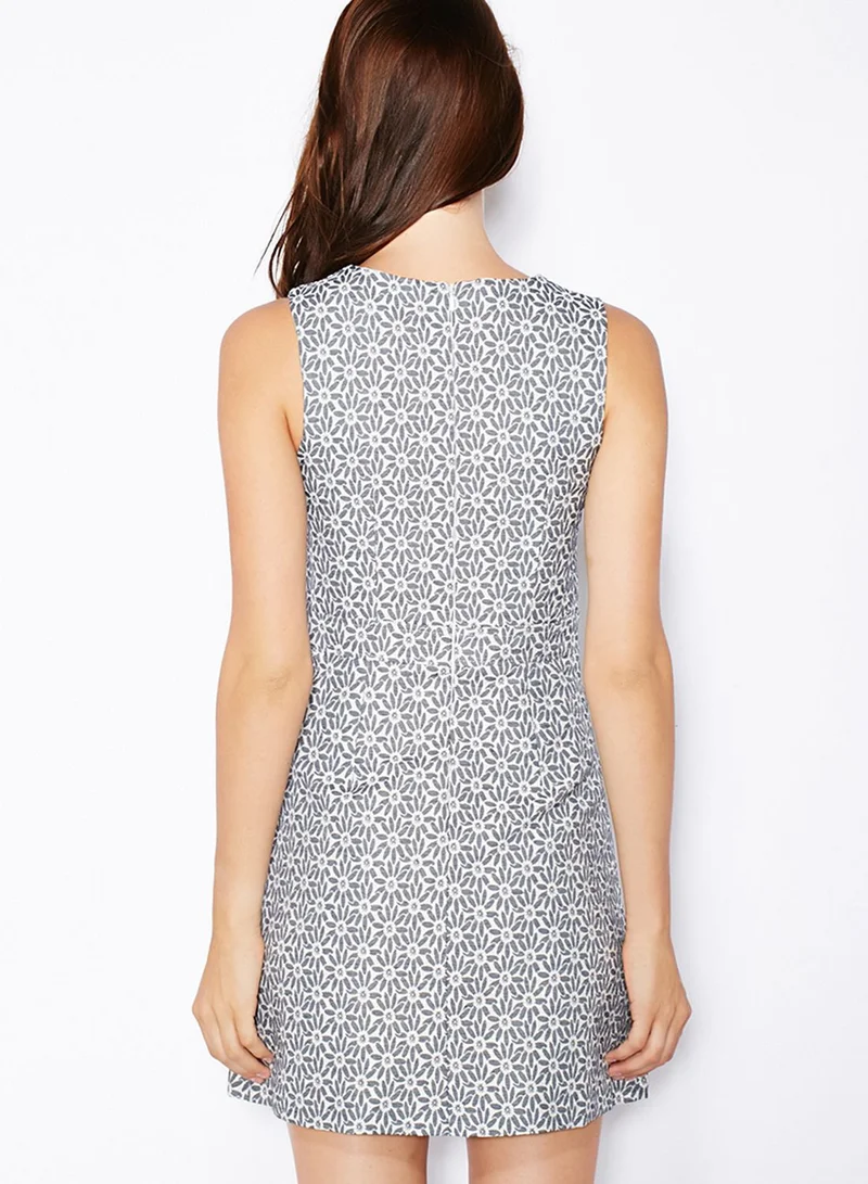 Miss Selfridge Daisy Print Jacquard Dress