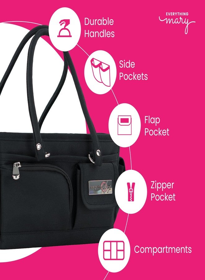 Everything Mary Junior Deluxe Store & Tote Organizer - Black Craft Tote with Handles - Collapsible Storage Caddy for Scrapbooking, Sewing, Art Supplies & DIY Creative Tools - Image 2