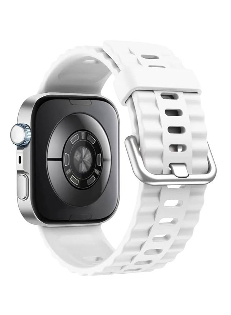 Wave Silicone Bracelet for Watch Fit 3/Watch Fit 4 Pro/Fit 4 Strap, Soft Silicone Sport Replacement Strap for Women/Men, Adjustable Waterproof Sports Band - Image 2