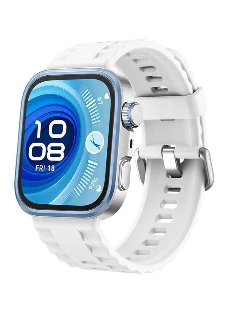 Wave Silicone Bracelet for Watch Fit 3/Watch Fit 4 Pro/Fit 4 Strap, Soft Silicone Sport Replacement Strap for Women/Men, Adjustable Waterproof Sports Band - Image 1