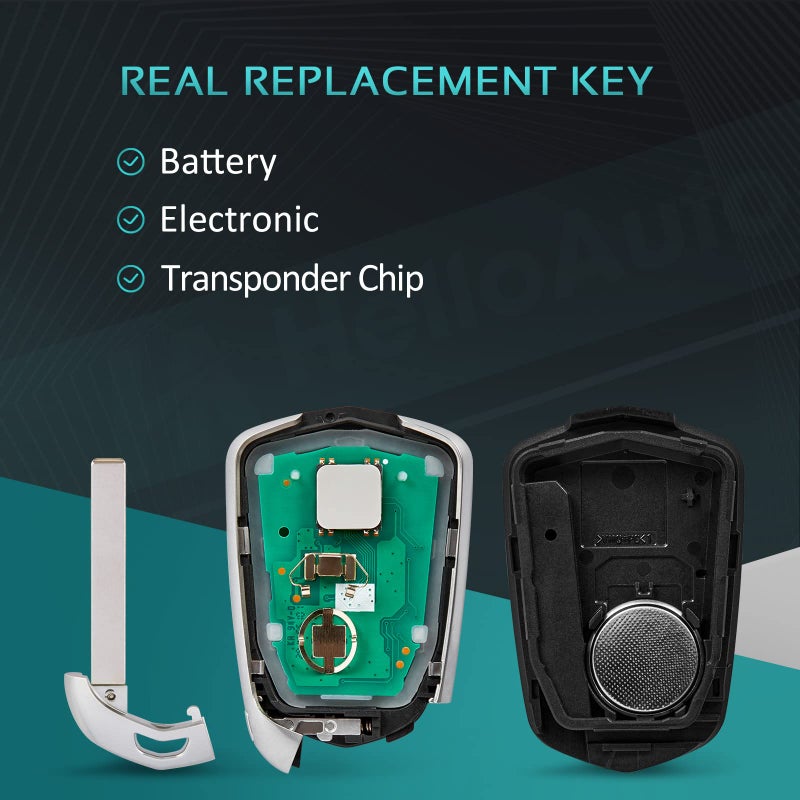 HelloAuto Key Fob Replacement Fit for Cadillac Escalade ESV 2015-2020, Proximity Smart Key Keyless Entry Remote Control Start for Cadillac Escalade (HYQ2AB, 13580812, 13594029s, 315MHZ) - Image 2