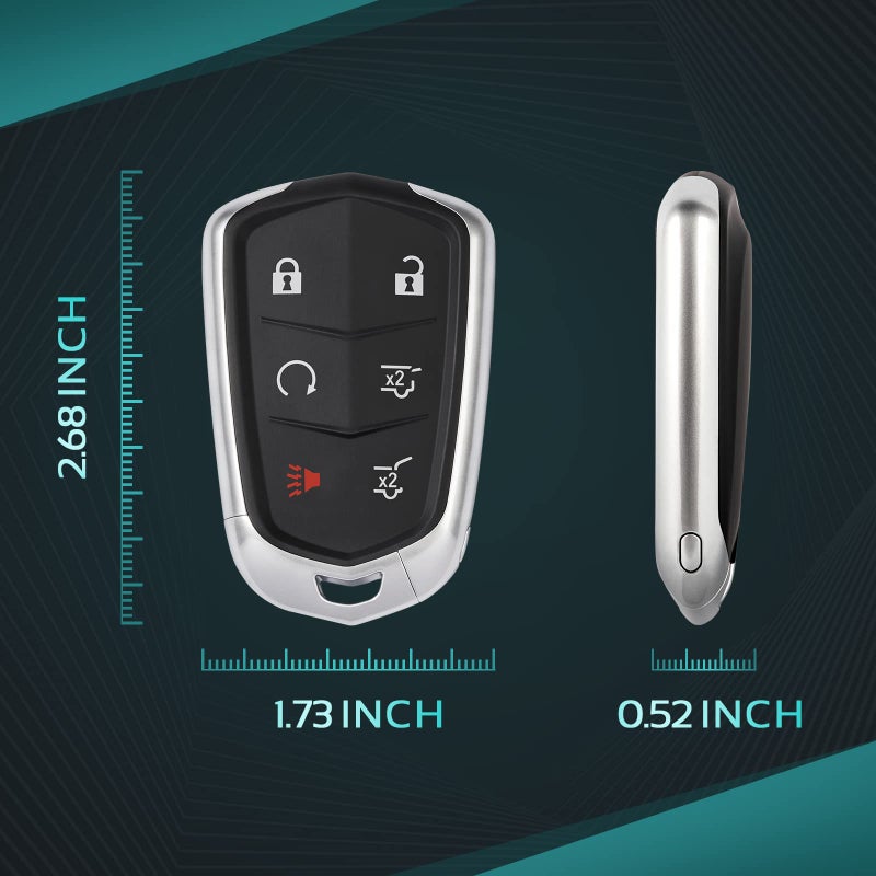 HelloAuto Key Fob Replacement Fit for Cadillac Escalade ESV 2015-2020, Proximity Smart Key Keyless Entry Remote Control Start for Cadillac Escalade (HYQ2AB, 13580812, 13594029s, 315MHZ) - Image 4