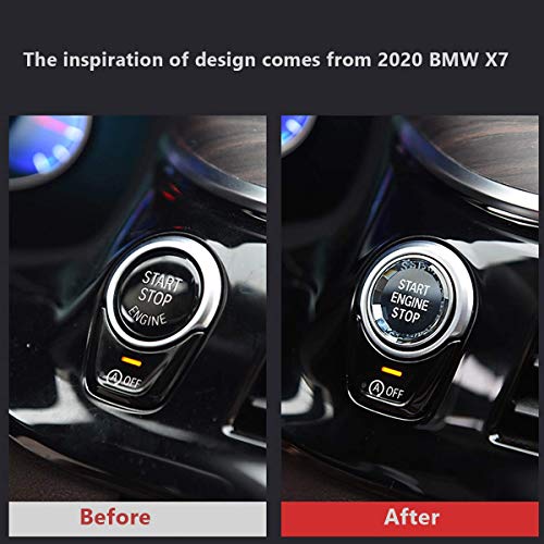 Jaronx Compatible with BMW Crystal Start Stop Button, Engine Power Ignition Start Stop Button Replacement(Fits: BMW 1 2 3 4 5 6 7 X1 X3 X4 X5 X6,F22 F30 F10 F32 F01 F15 G01 G30 G31 G11 G12) - Image 3