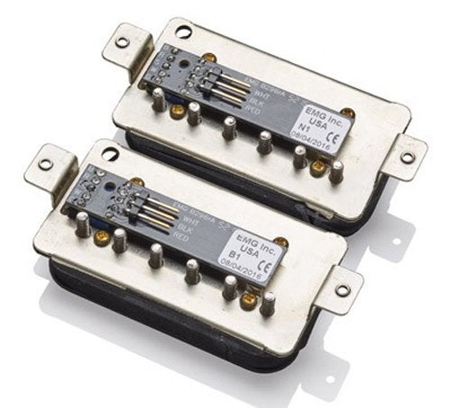 EMG Fat 55 Retro Active Electric Guitar Humbucker Pickup Set, Zebra - Image 2