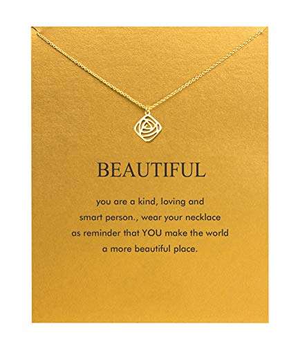 Baydurcan Friendship Rose Necklace with Message Card Gift Card (rose) - Image 1