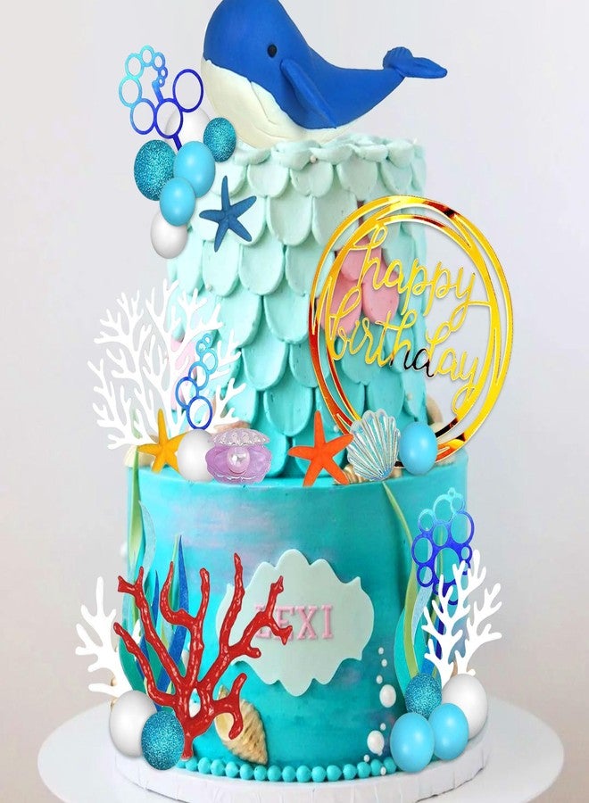 Roaring Good Time Under The Sea Party Decorations Luxury Under The Sea Cake Topper Under The Sea Cake Decorations Ocean Cake Decorations Mermaid Cake Toppers Baby Shower Cake Topper - Image 4