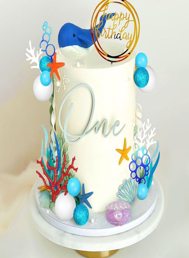 Roaring Good Time Under The Sea Party Decorations Luxury Under The Sea Cake Topper Under The Sea Cake Decorations Ocean Cake Decorations Mermaid Cake Toppers Baby Shower Cake Topper - Image 1