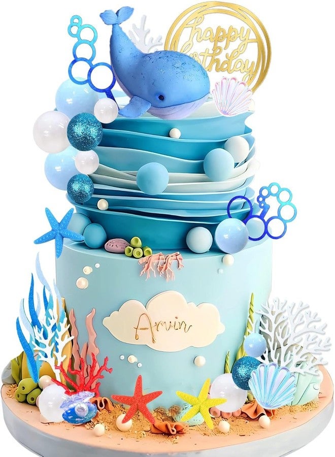 Roaring Good Time Under The Sea Party Decorations Luxury Under The Sea Cake Topper Under The Sea Cake Decorations Ocean Cake Decorations Mermaid Cake Toppers Baby Shower Cake Topper - Image 3
