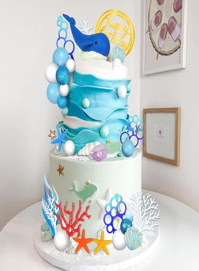 Roaring Good Time Under The Sea Party Decorations Luxury Under The Sea Cake Topper Under The Sea Cake Decorations Ocean Cake Decorations Mermaid Cake Toppers Baby Shower Cake Topper - Image 5