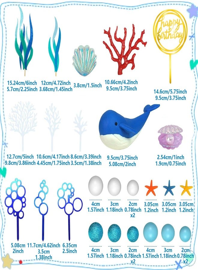 Roaring Good Time Under The Sea Party Decorations Luxury Under The Sea Cake Topper Under The Sea Cake Decorations Ocean Cake Decorations Mermaid Cake Toppers Baby Shower Cake Topper - Image 2