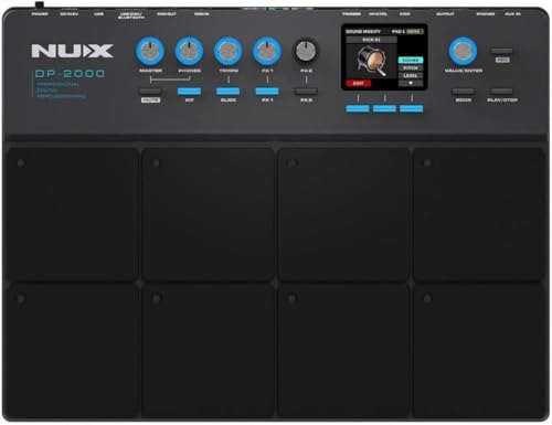 NUX DP-2000 8-Velocity Sensitive Independent Strike Percussion Pad with LED Lights, Digital Percussion Pad with UI Interactive Interface, Six On-Board Effects, Wavimport Function - Image 4