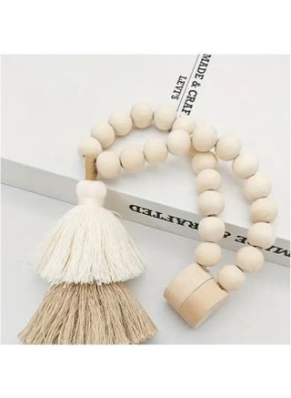 2-piece curtain tie,Curtain straps,featuring wooden bead ties, offering a touch of luxury with French handmade gauze curtain ties and rope curtain buckles - view 5