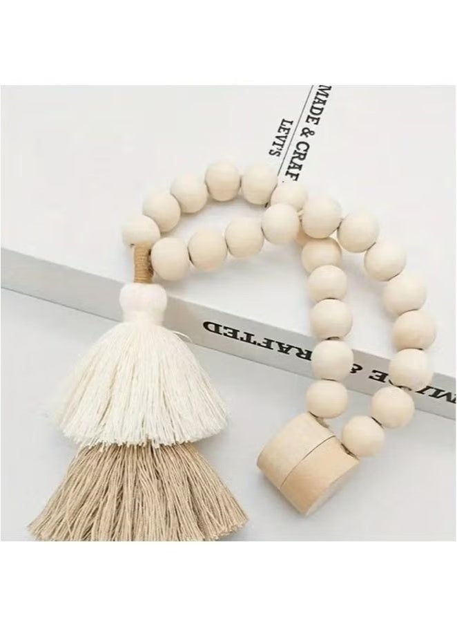 OMEVE 2-piece curtain tie,Curtain straps,featuring wooden bead ties, offering a touch of luxury with French handmade gauze curtain ties and rope curtain buckles  - Image 5
