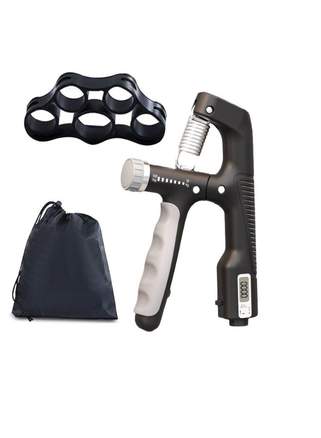 Generic Grip Strength Trainer with Digital with storage pouch Finger exerciser Kit Adjustable Resistance 22-220Lbs (10-100kg), for Muscle Building & Injury Recovery, Aerobic Hands - Image 1