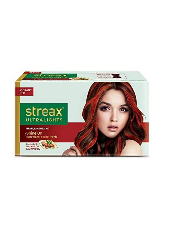 Streax Contains Walnut & Argan Oil, Shine On Conditioner, Longer Lasting Highlights For Unisex, 120 Millilitre - Vibrant Red - Image 1