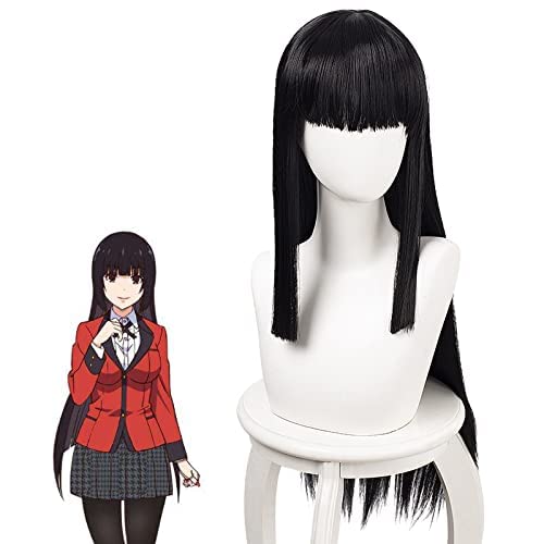 LeMarnia High Temperature Synthetic Black Long Straight Bangs Wig for Cosplay Jabami Yumeko Wig Halloween Costume Wig - Image 3