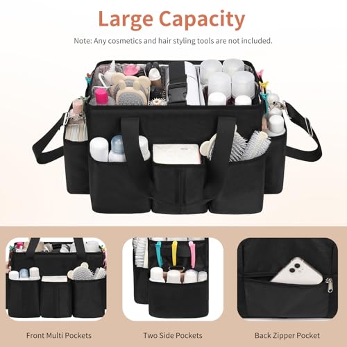 onemoky Hairstylist Traveling Bag, Extra Large Hair Tools Travel Bag, Hair Tool Organizer with Adjustable Dividers and Multi Pockets, Professional Makeup Artist Bag, Hairstylist Must Have - Image 3