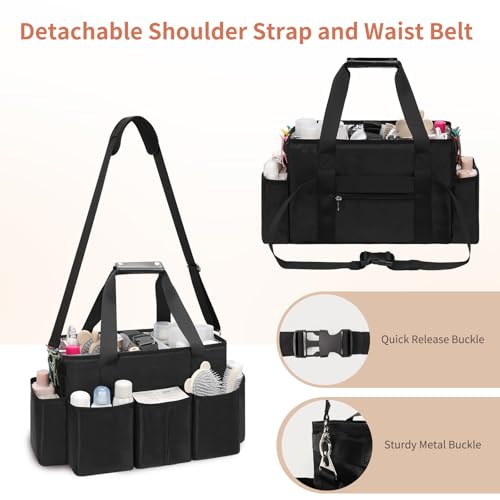 onemoky Hairstylist Traveling Bag, Extra Large Hair Tools Travel Bag, Hair Tool Organizer with Adjustable Dividers and Multi Pockets, Professional Makeup Artist Bag, Hairstylist Must Have - Image 4