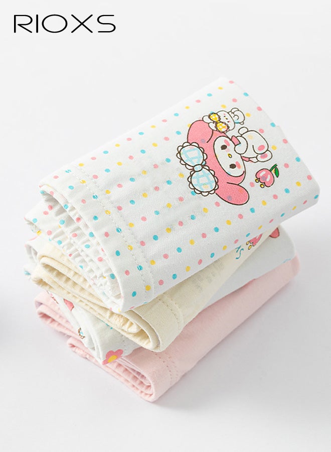 ريوكس ملابس داخلية بوكسر للبنات الصغيرات، ناعمة وجيدة التهوية، بطبعة أرنب وأميرات كرتونية، مصنوعة من قماش ماص للرطوبة، عبوة من 4 قطع. - Image 2