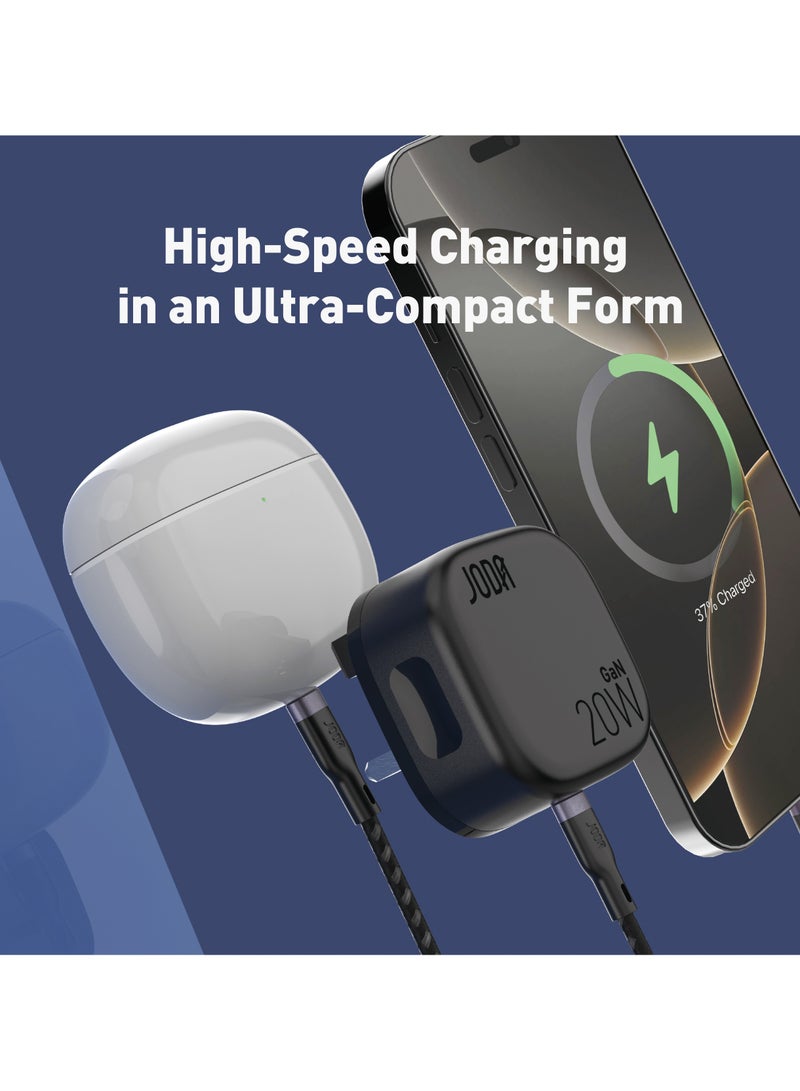جودا شاحن حائط JODA VoltPod 20 GaN: محول شحن سريع USB-C PD بقوة 20 واط - Image 5